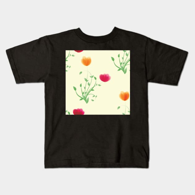 seamless floral pattern Kids T-Shirt by Jkinkwell